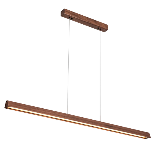 Lignum Linear LED Pendant - Ash Wood Stained Walnut