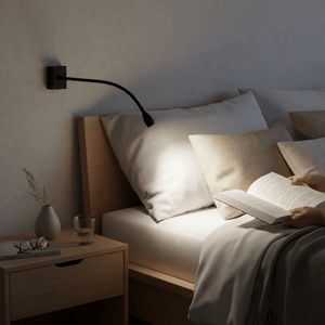 LED Wall Light -Black 1W Goose Neck Reading Light