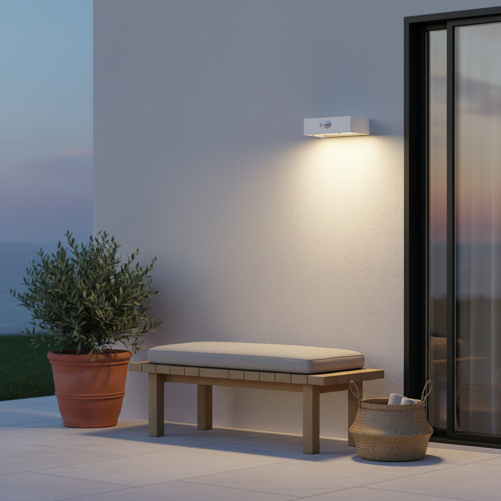 Sunmite Mini Solar Wall Light - White