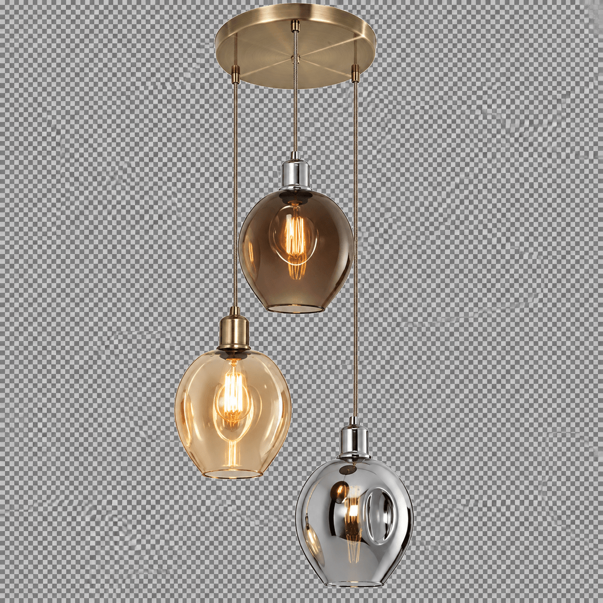 Antique Brass Pendant 3 Light - additional product image
