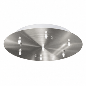 satin chrome circular ceiling light plate shown from above