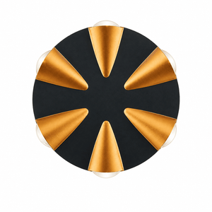 Top view of the Louis 6 Light Up & Down Wall Light featuring a sleek design with gold accents and clear bulbs.