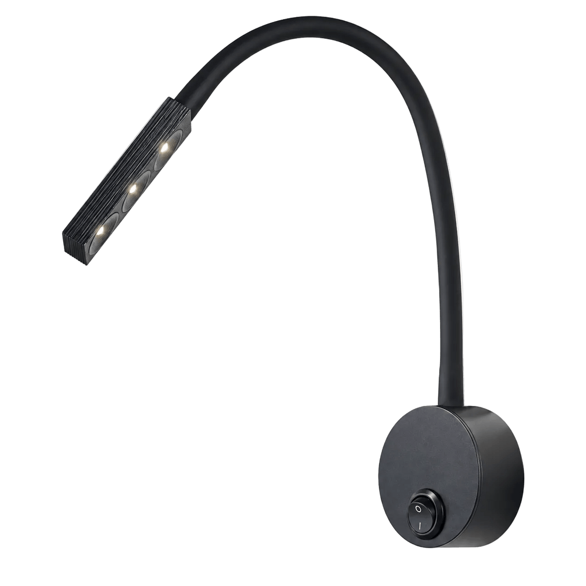 3W LED Reading Light Fitting - Flexible Rubber Arm & Switch