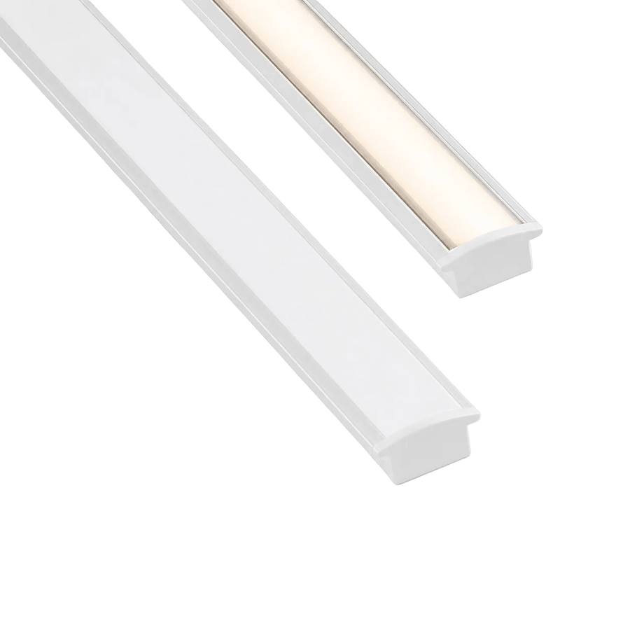 LED Extrusion with Frosted Cover - White A4 Profile (2m Complete)