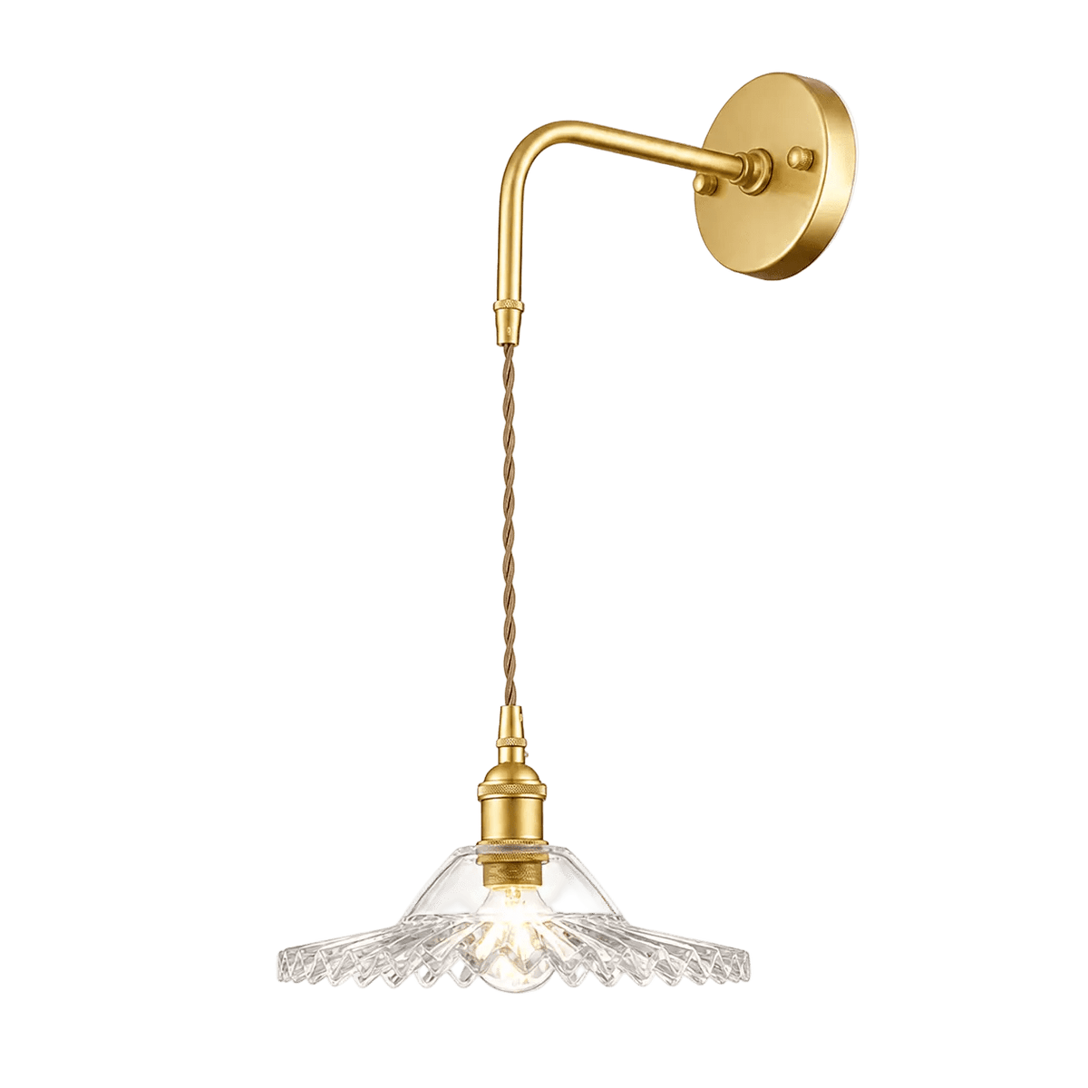 Vintage Cut Glass Satin Gold Wall Light