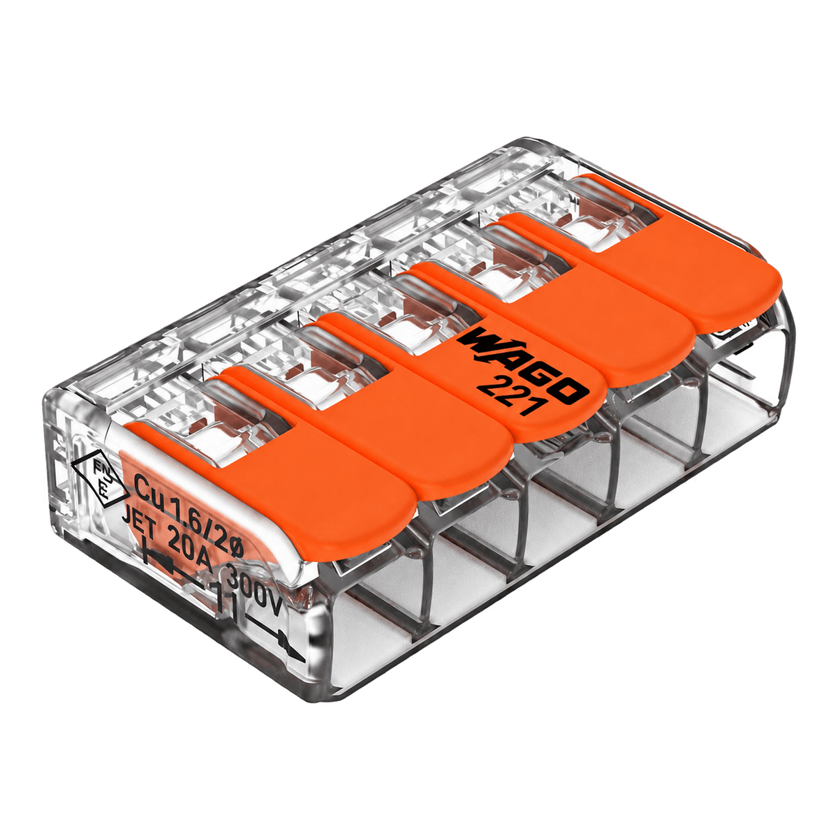 Wago 5 Way Splicing Connector - 8 Pack