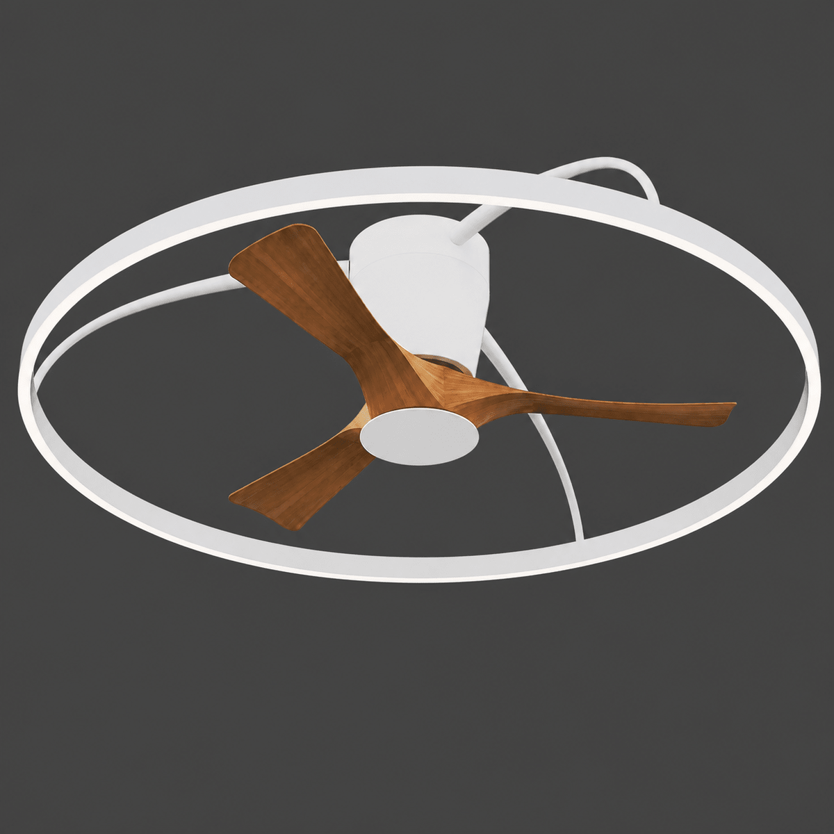 Modern White & Wood 100cm LED Ceiling Fan
