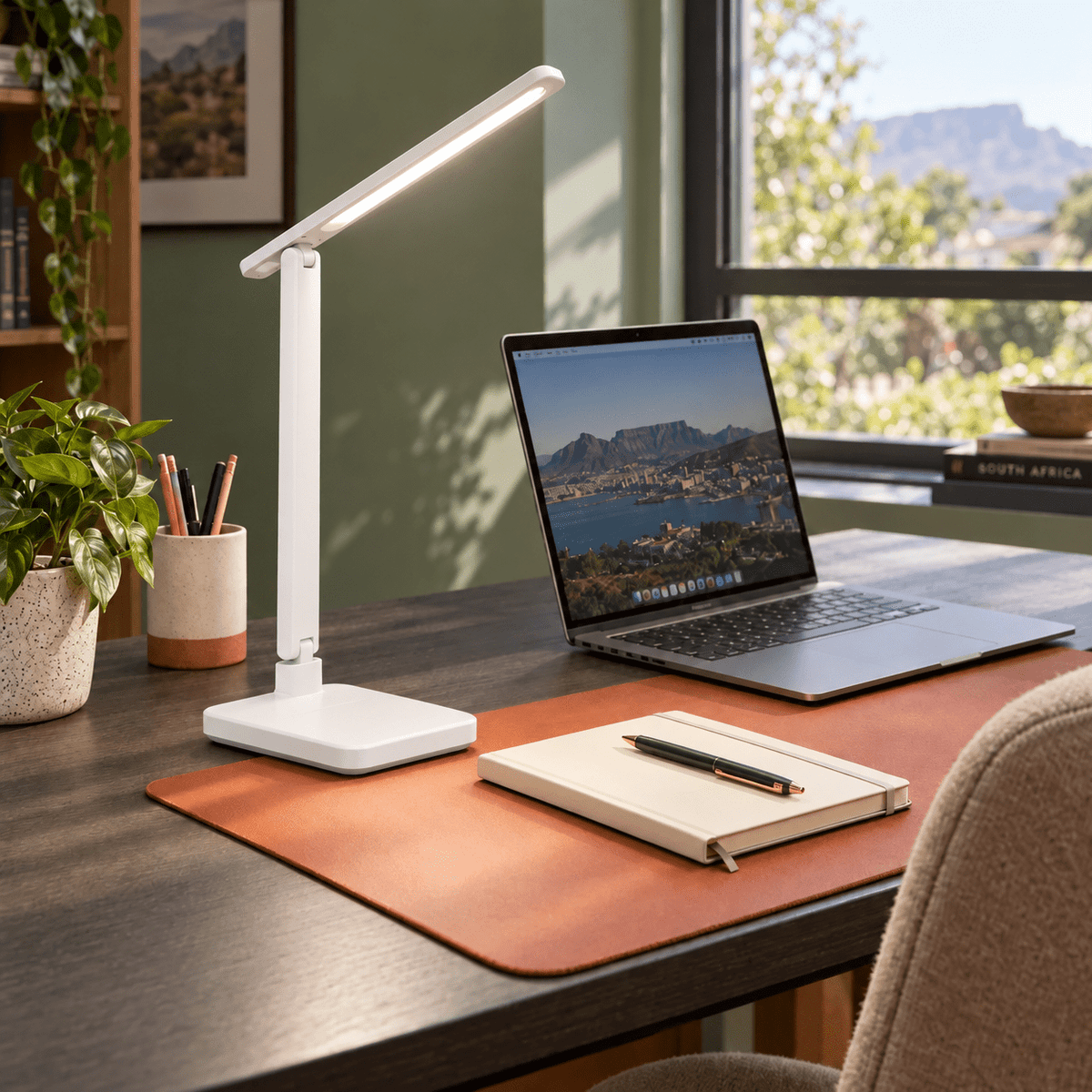 Multi-Functional Rechargeable Folding Desk Lamp - White