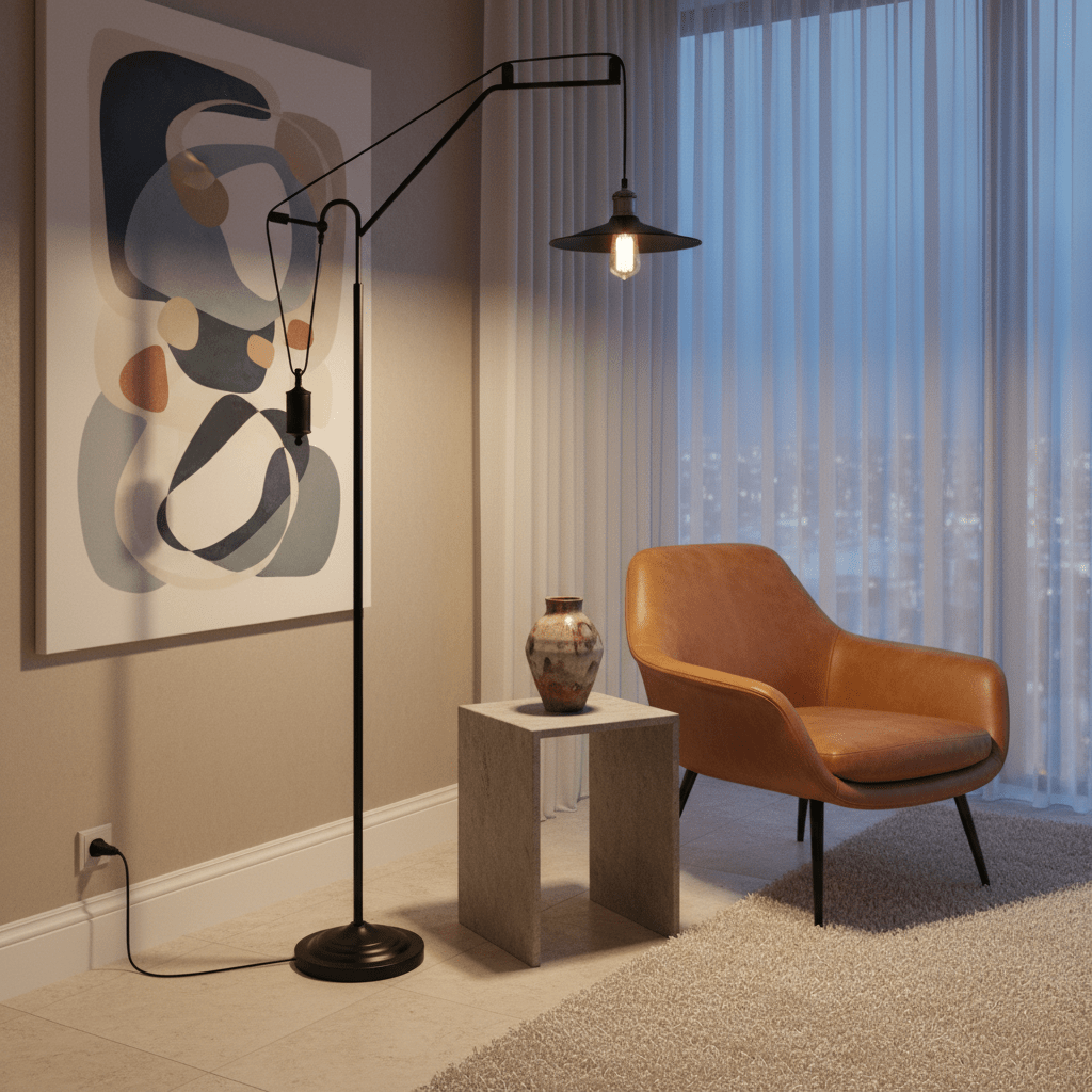 Bonza Bay Black & Brass Floor Lamp