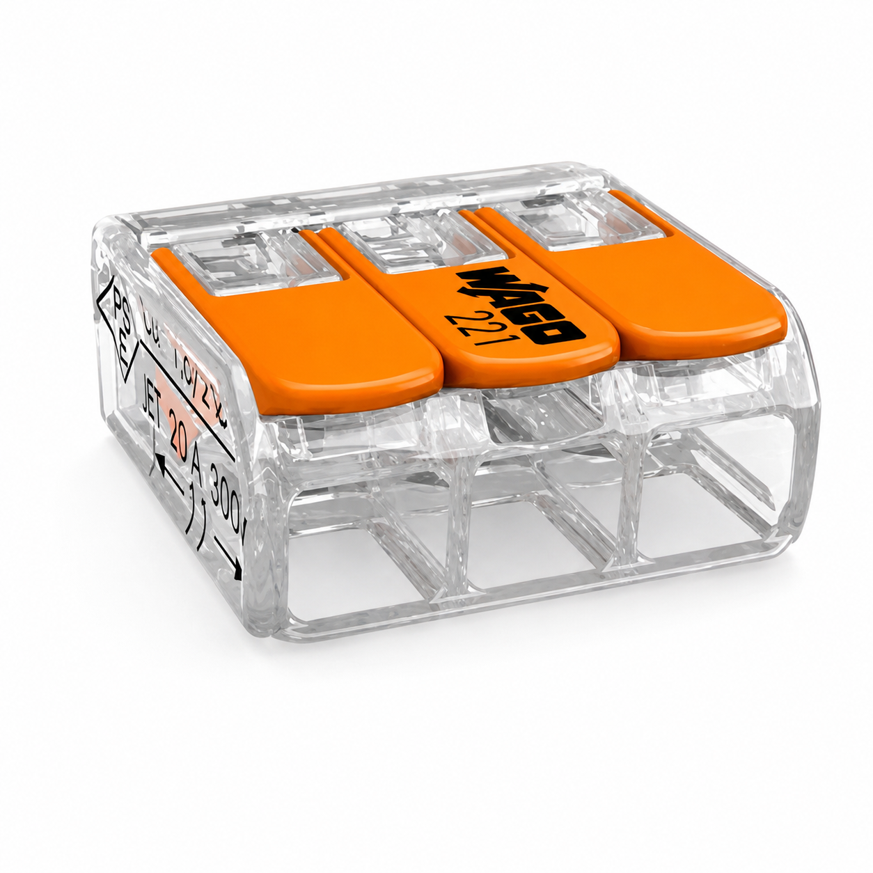 Wago Compact Splicing Connectors - Lever Operated - 3 Way