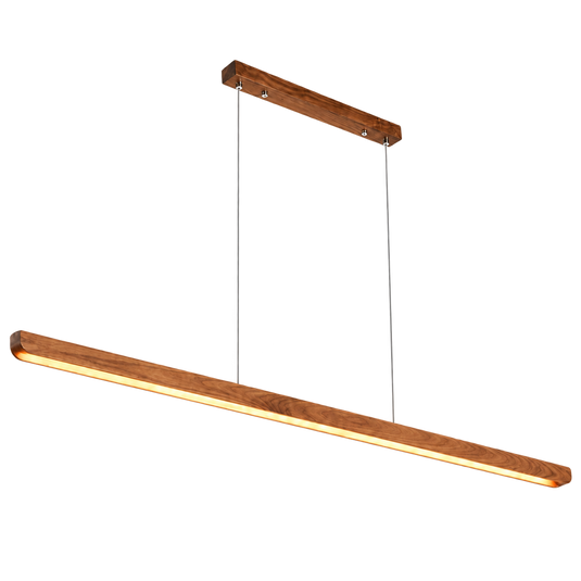 Wude Linear LED Pendant - Ash Wood Stained Walnut