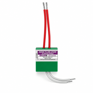 Shuttle LED Dimmer Module - 250W with wiring connections visible, showcasing compact design and labeling.