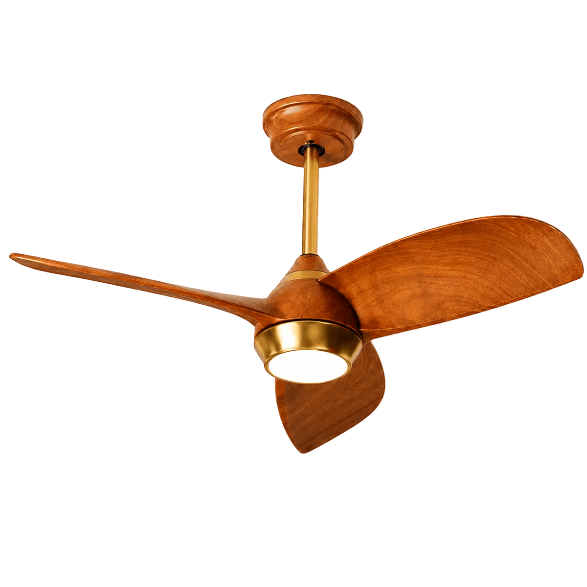 Fan-Tastic Gold/Walnut LED Ceiling Fan - Dimmable