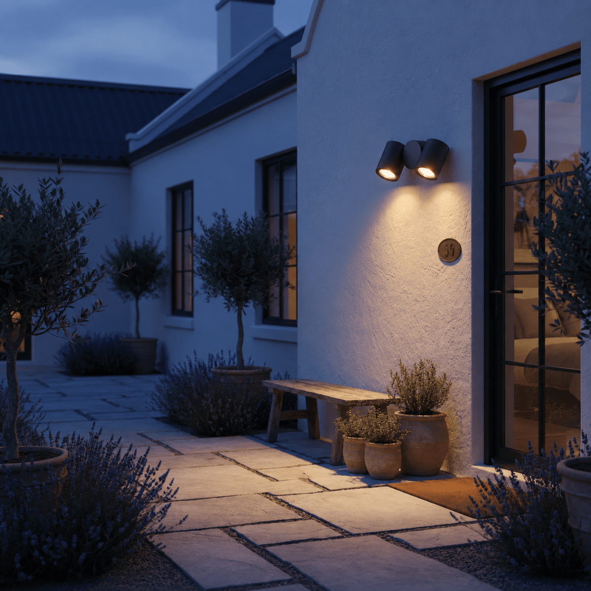 Double Adjustable Outdoor Spot Light