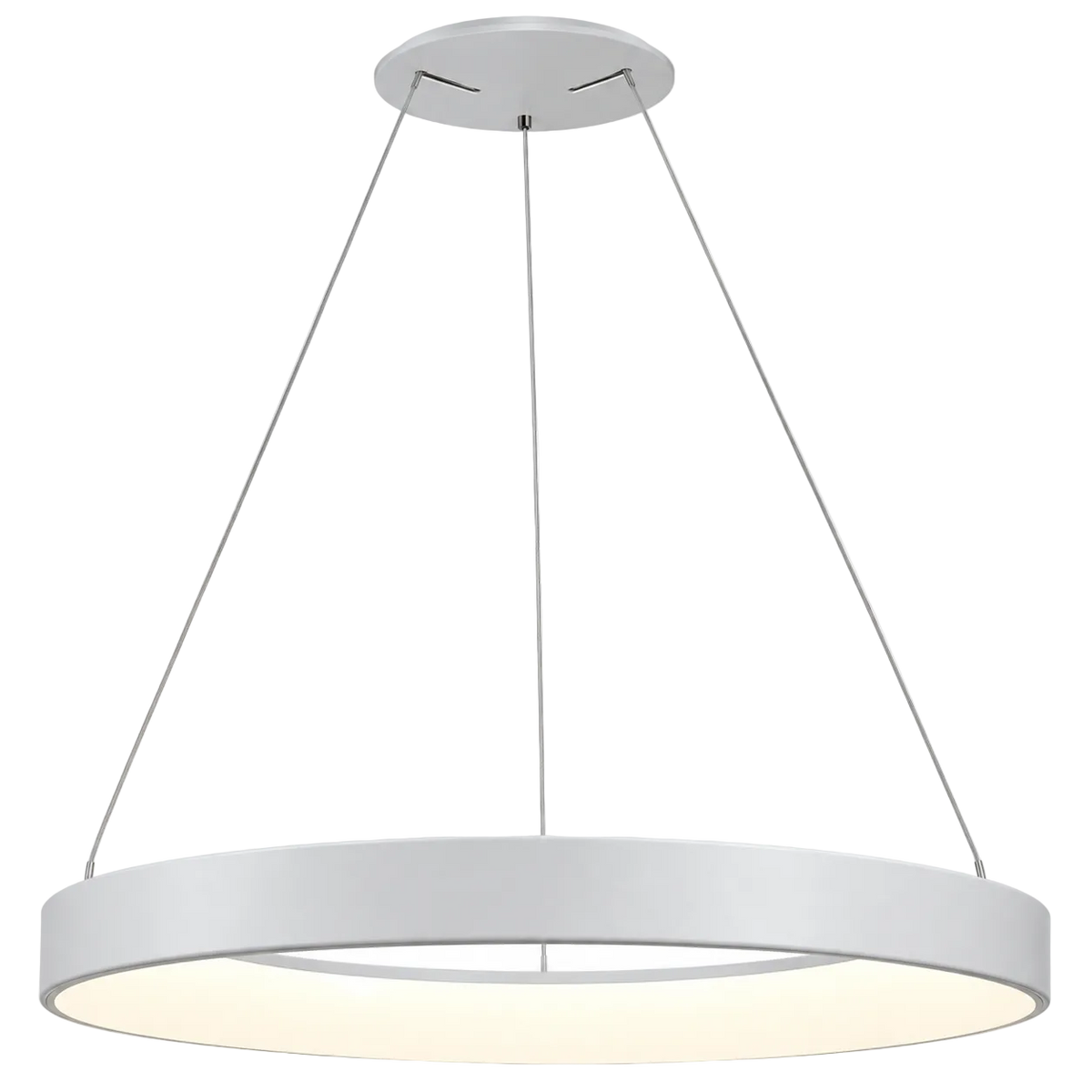 Large White Ring LED Pendant - Warm White