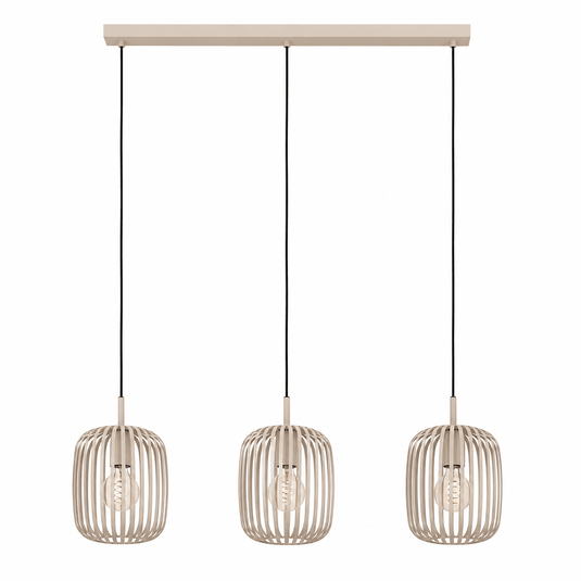 Sandy 3-Light Pendant Light featuring three E27 lamp holders in a sleek steel design.