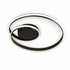 Round black LED ceiling light with a sleek design and integrated diffuser, showcasing modern elegance.