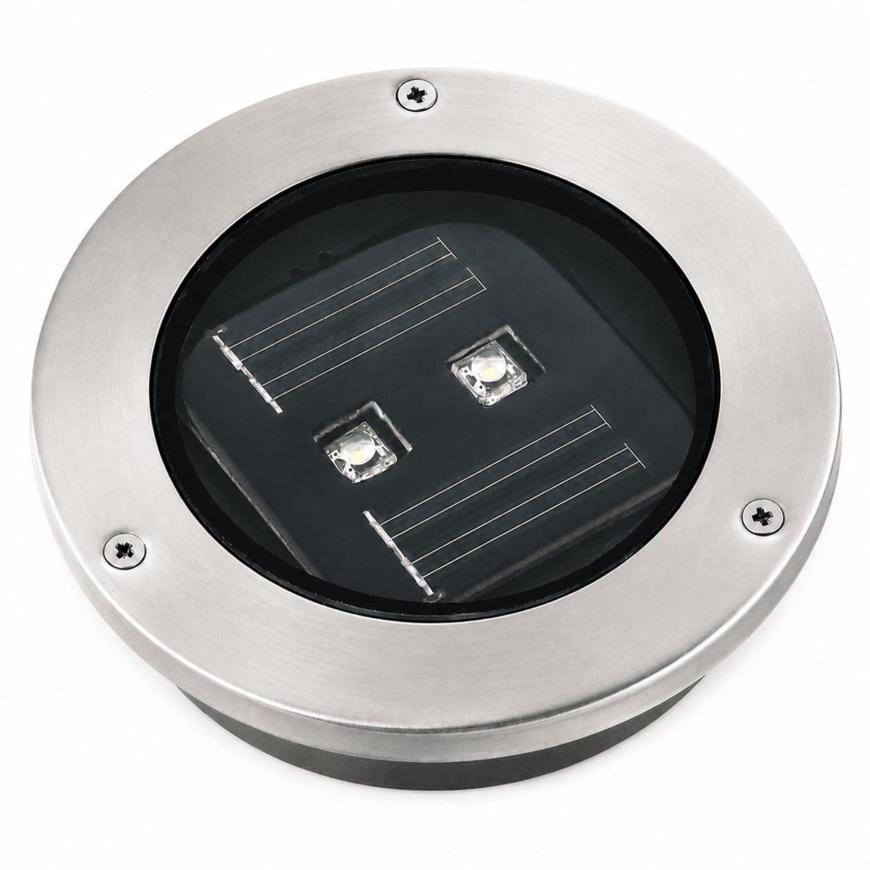 Solar LED Deck Light (Stainless Steel) - 2-LED