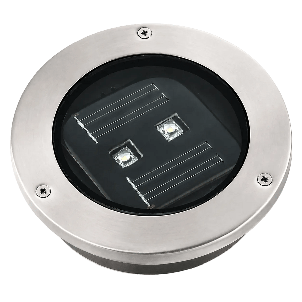 Solar LED Deck Light (Stainless Steel) - 2-LED