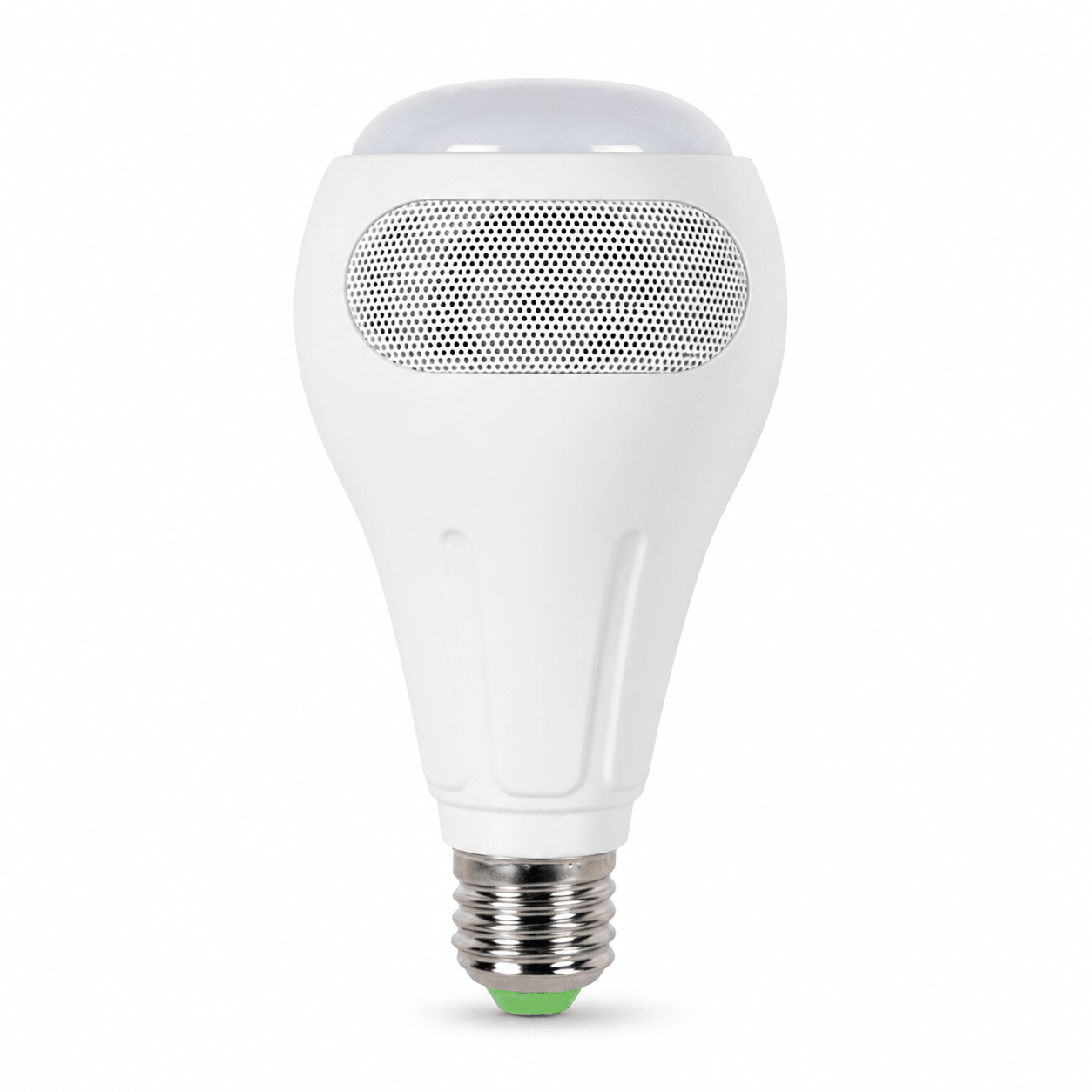 12W Smart RGBW LED Bulb with integrated Bluetooth speaker, featuring a sleek design and E27 base.