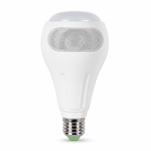 12W Smart RGBW LED Bulb with integrated Bluetooth speaker, featuring a sleek design and E27 base.