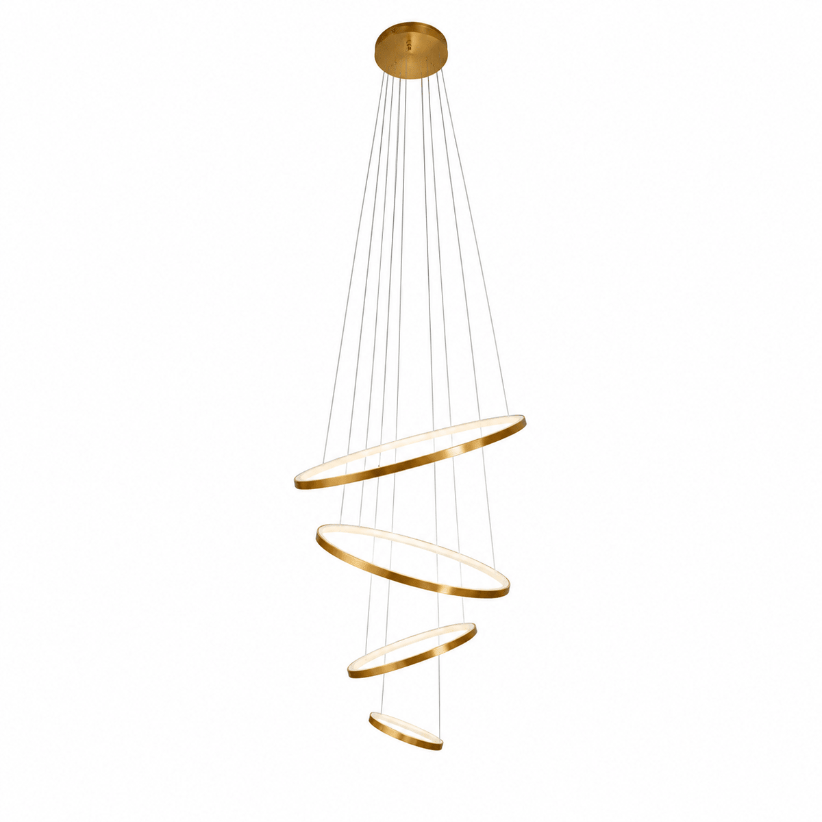 Gold Mega Ribbon LED Pendant Light - 4 Ring - additional product image
