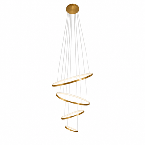 Gold Mega Ribbon LED Pendant Light - 4 Ring - additional product image