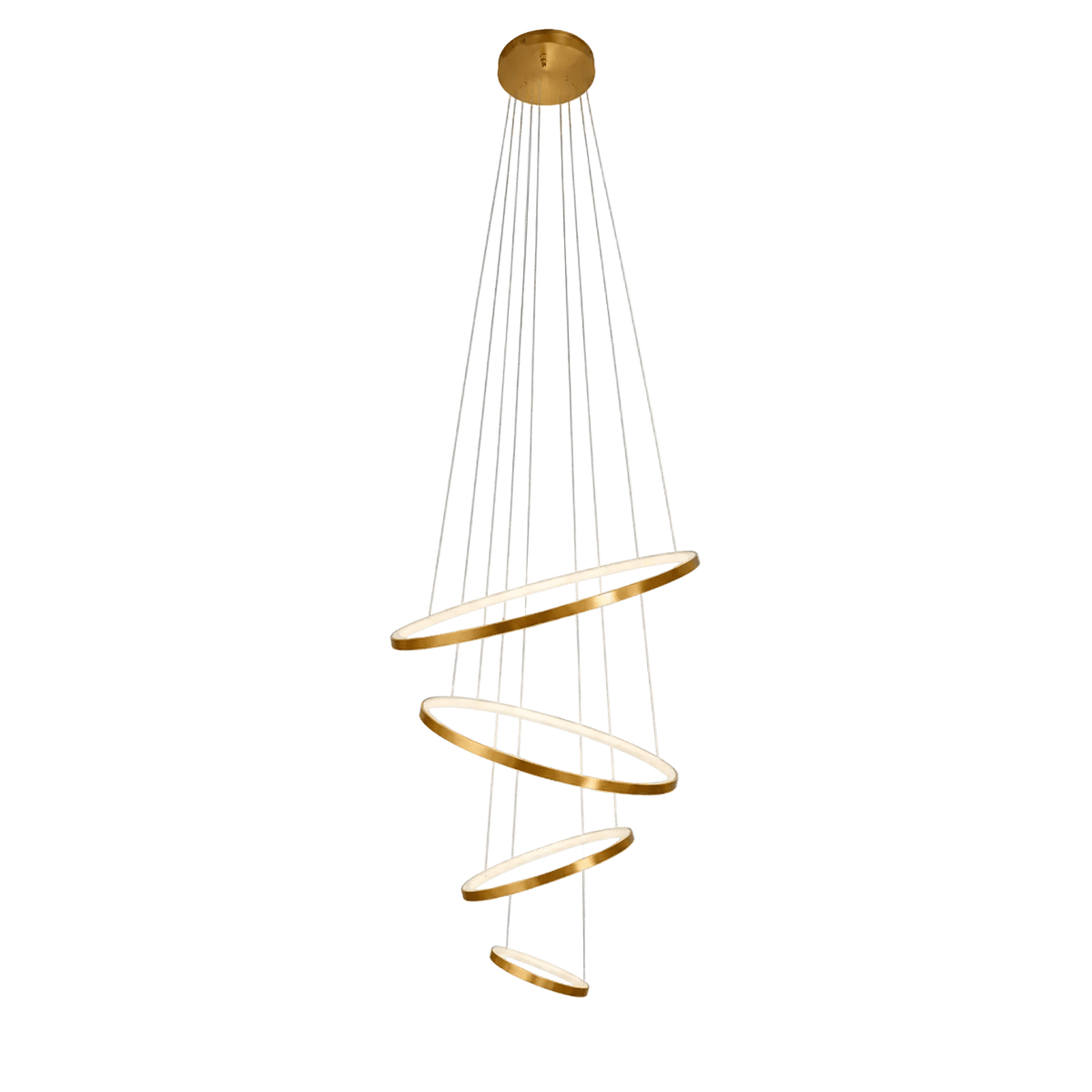 Gold Mega Ribbon LED Pendant Light - 4 Ring