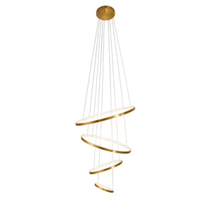 Gold Mega Ribbon LED Pendant Light - 4 Ring