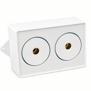 Compact 12V alarm siren with dual sound outputs, designed for indoor use.