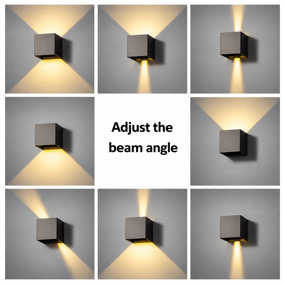 6W Adjustable Beam LED Wall Light - Black