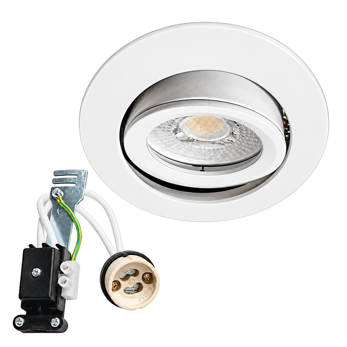 Oliver White Downlight Tilt - Die-Cast Aluminium