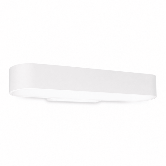 12W Baya LED wall light in white, featuring a sleek aluminum design for up-and-down illumination.