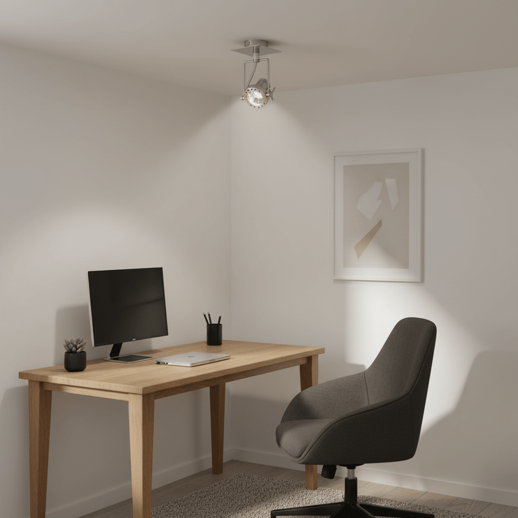 1 Light Satin Chrome Ceiling Spotlight