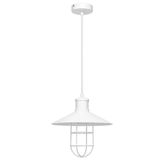 White Cage Hat Pendant Light, E27, 40W