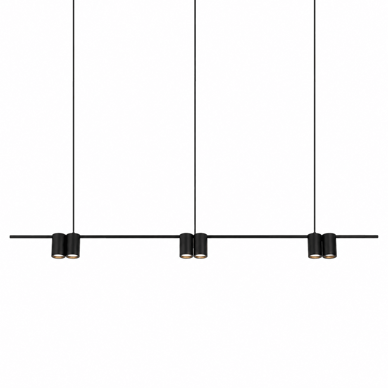 Occhio 6 Light Linear Pendant - Black