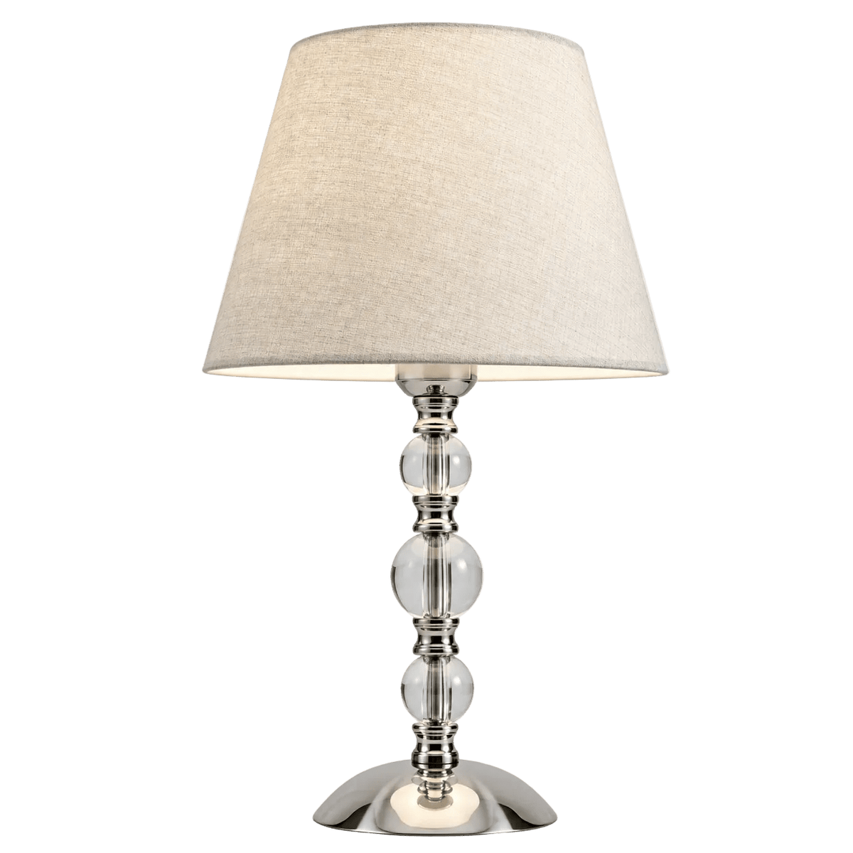 Myrna Satin Chrome Table Lamp with Hessian Shade