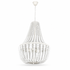 White Beaded 3-Light Chandelier