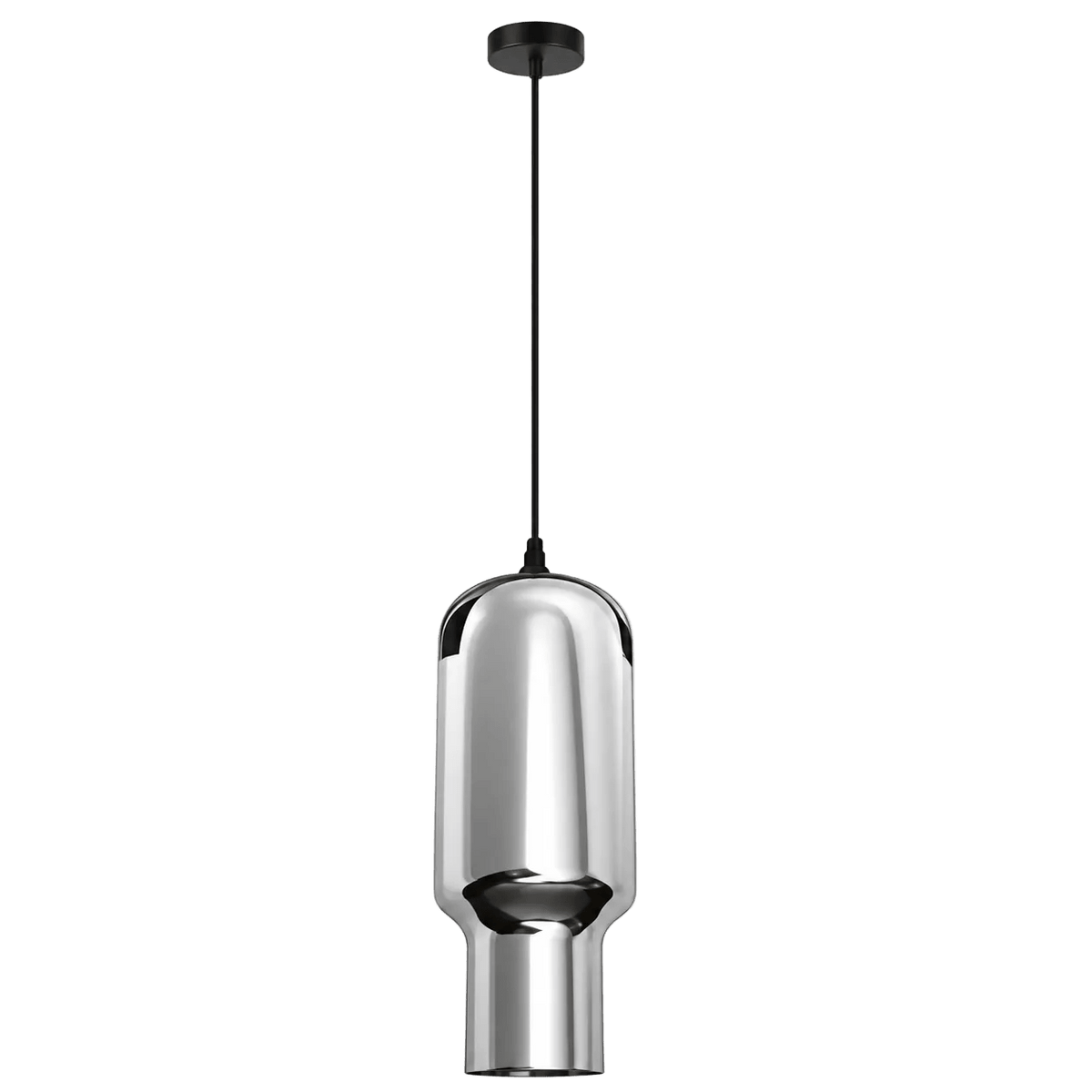 Cylinder Black Smoke Glass Pendant Light