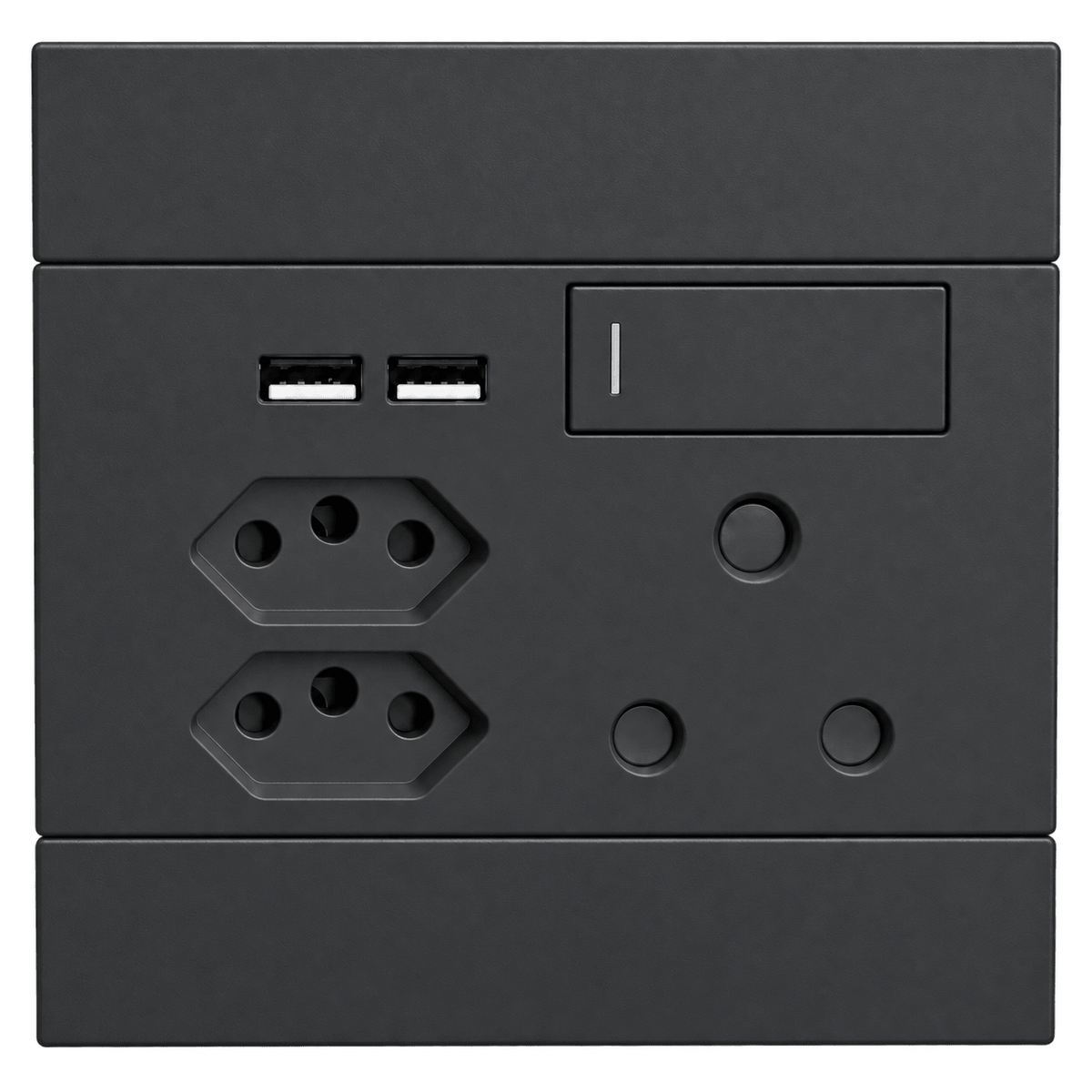 Veti 2 - Charcoal 2 x USB, 2 x New RSA & 1 x 16A Socket - Switched