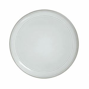 Light grey round side plate with raised concentric rim