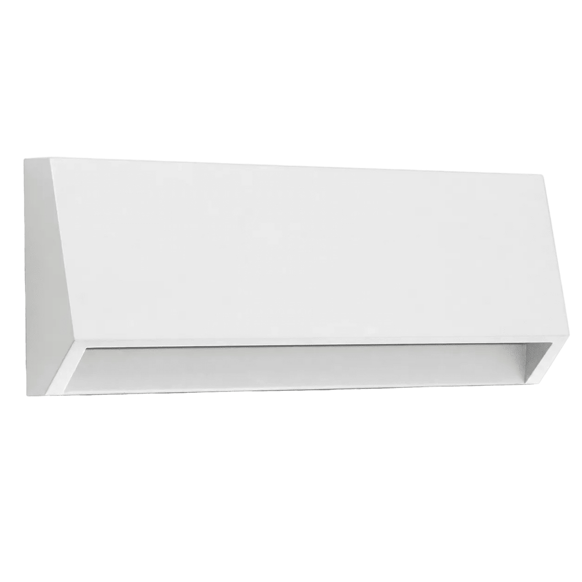 Large white foot light with a sleek, rectangular design and an open bottom for light emission.