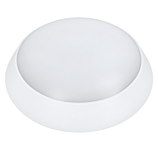 20W White PVC Bulkhead Light, Adjustable CCT, 220mm Diameter