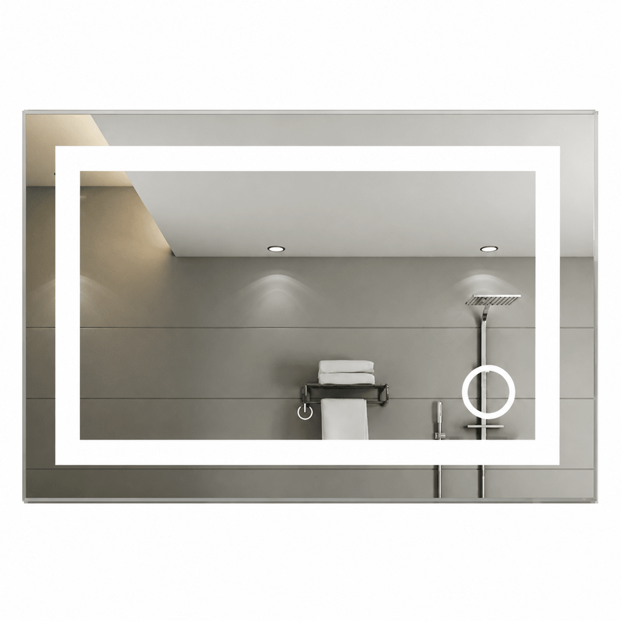 Rectangular LED Mirror with On / Off Mirror Touch Switch - product image 1