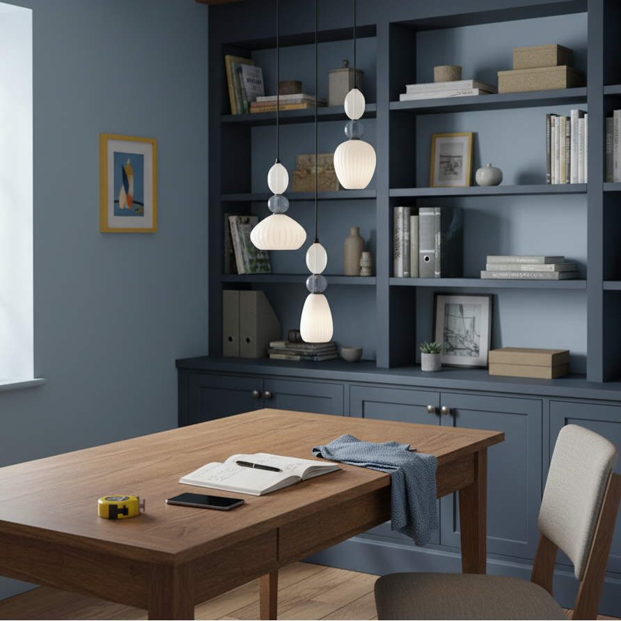 Ceramic Opal/Grey Cluster Pendant Light