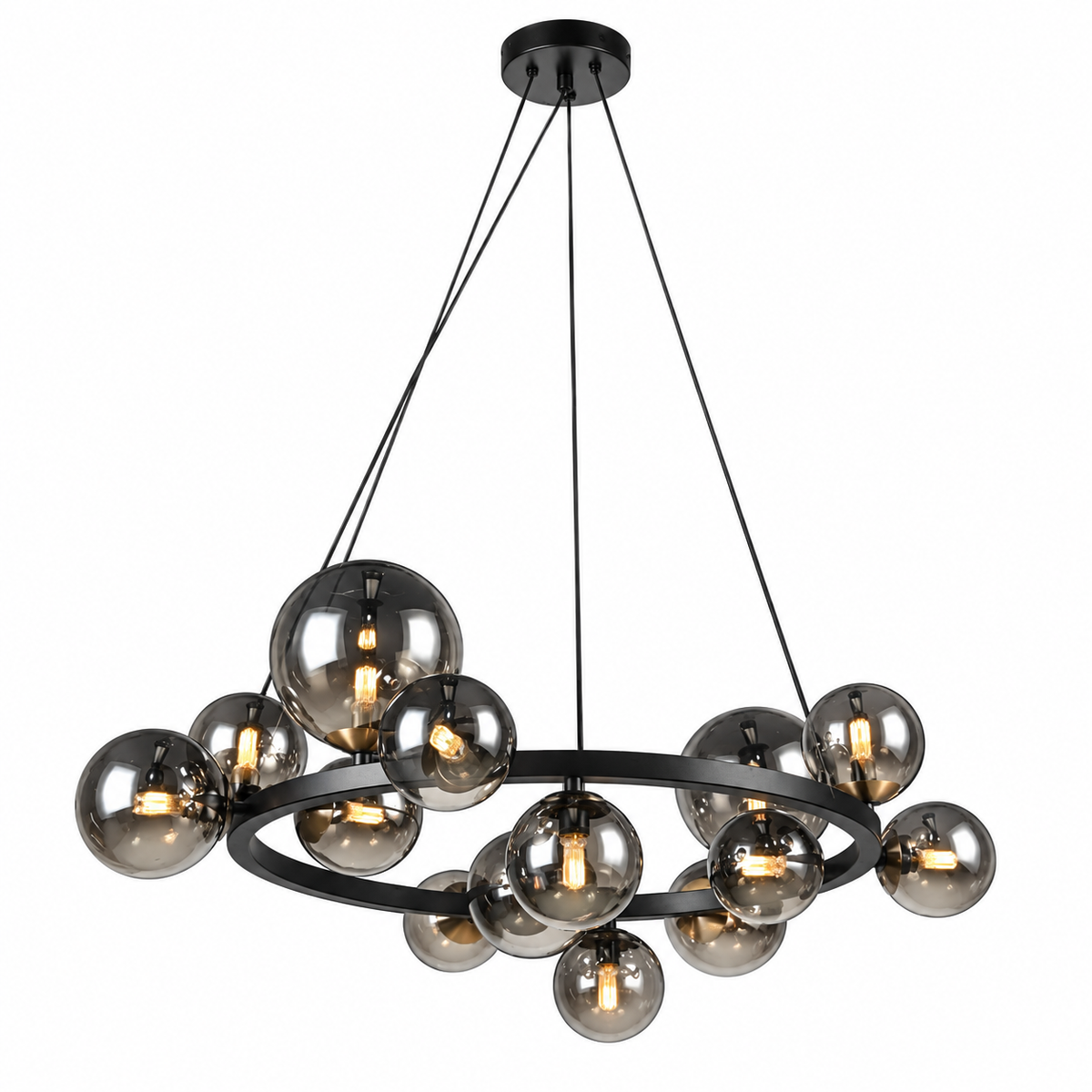 Round Small Bubble Pendant Black
