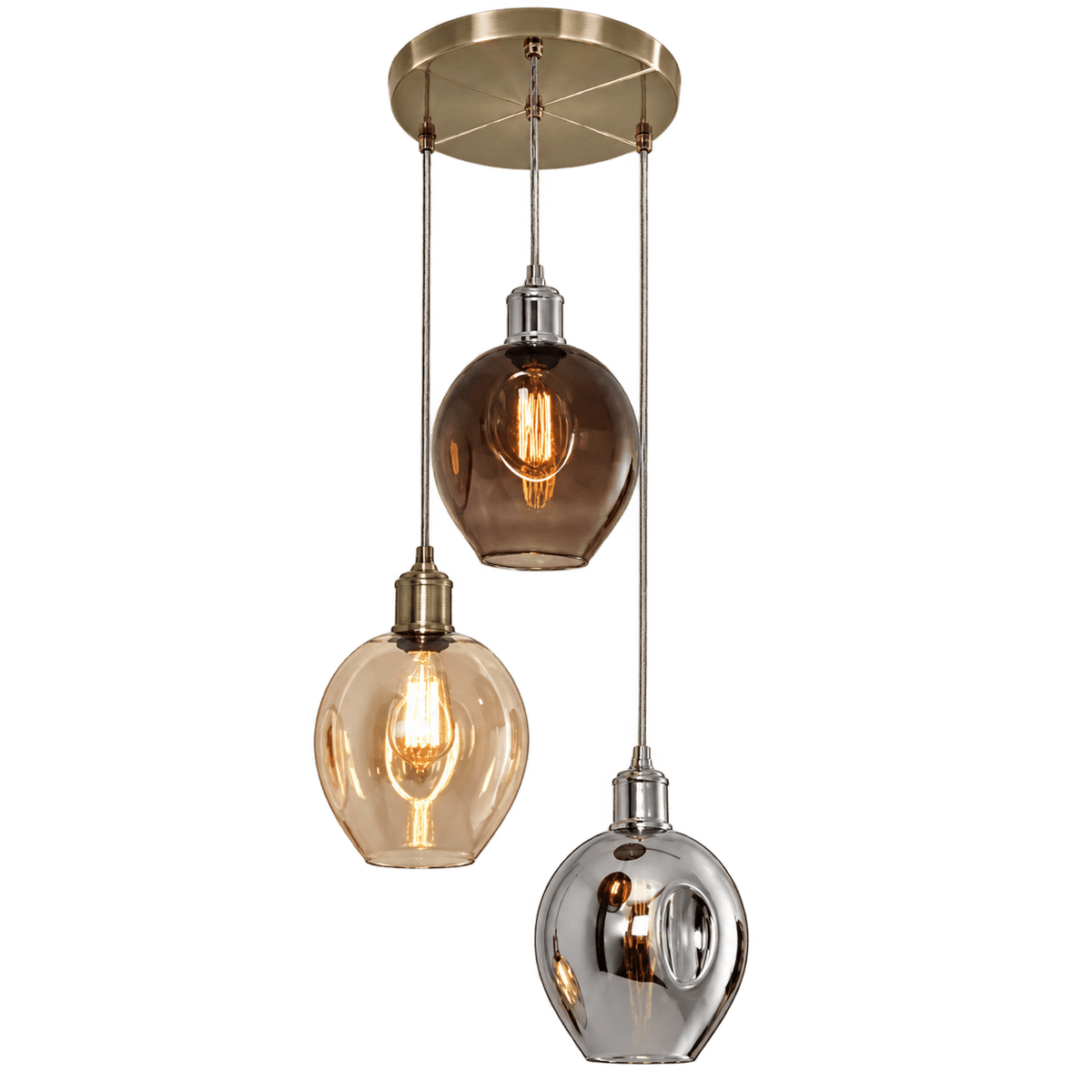 Antique Brass Pendant 3 Light