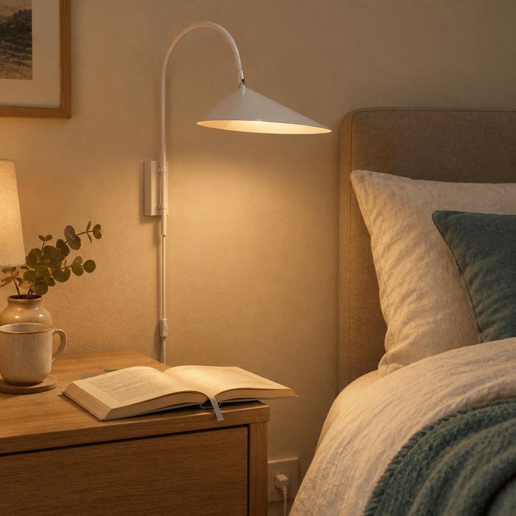 Arum White Corded Wall Light
