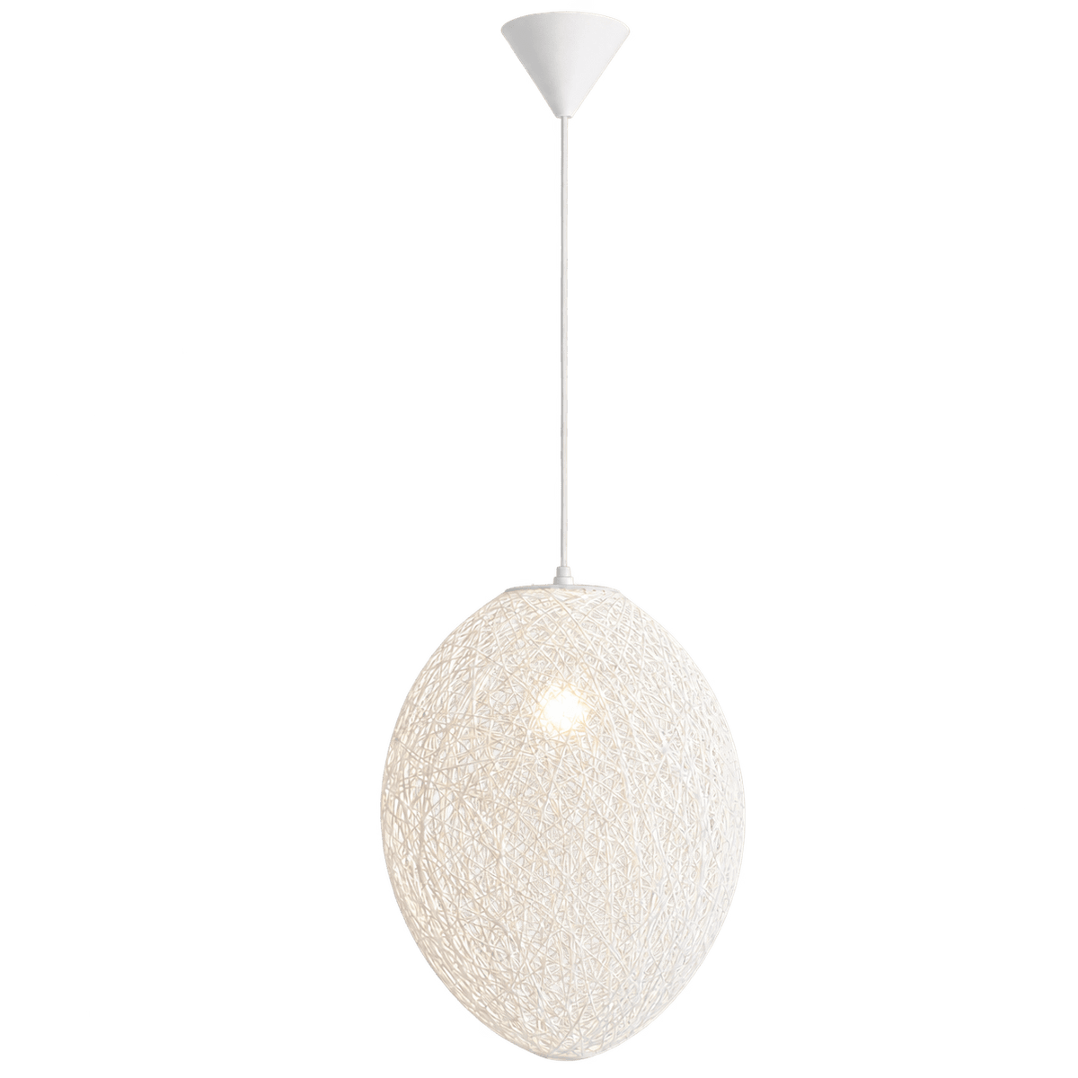White Egg Twine Pendant Light