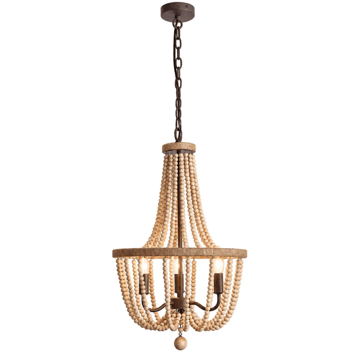 Mana Wooden Bead Chandelier